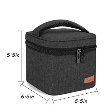 CURMIO Breastmilk Storage Bag for 4 Bottles up to 5 Oz, Insulated Mini Cooler Bag for Baby Bottles, Bottle Warmer On The Go for Daycare, Bag Only, Black