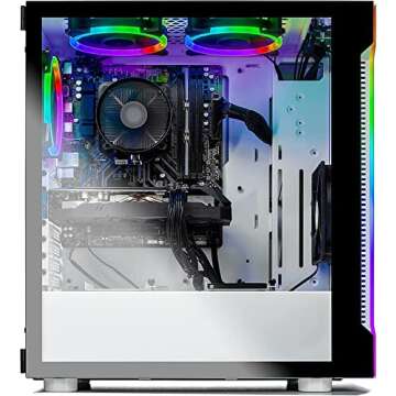 Skytech Gaming PC Desktop – AMD Ryzen 5 3600 3.6 GHz, RTX 3050, 500GB NVME SSD, 8G DDR4 3200, 600W Gold PSU, AC Wi-Fi, Windows 10 Home 64-bit,White