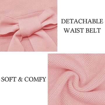 Mansy Women's Sexy Cocktail Batwing Long Sleeve Backless Mock Wrap Knit Sweater Mini Dress Pink