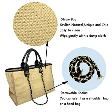 Chic Women Straw Handbag for Summer Beach Style