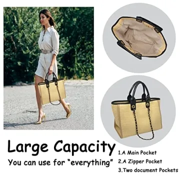 Chic Women Straw Handbag for Summer Beach Style