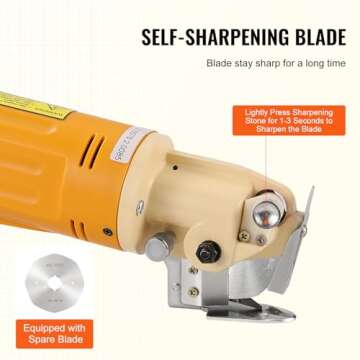 VEVOR Electric Rotary Fabric Cutter for Multi-Layer Cutting