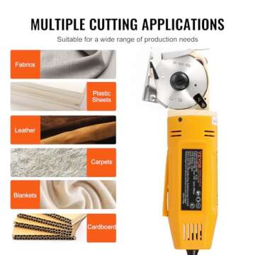 VEVOR Electric Rotary Fabric Cutter for Multi-Layer Cutting
