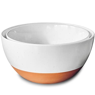 Mora Ceramic Large Mixing Bowls - Set of 2, Extra Big & Durable
