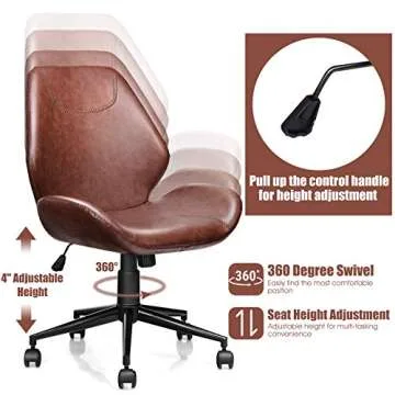 Giantex Ergonomic Home Office Chair with Adjustable Height