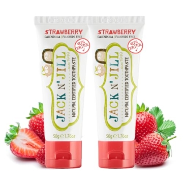 Jack N' Jill Natural Toddler Toothpaste for Baby, Kids, & Infants 6+ Months, Fluoride-Free Training ...