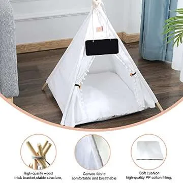 GeerDuo Pet Teepee Portable Small Pet House for Travel