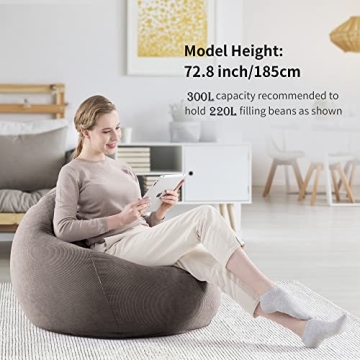 Nobildonna Extra Large Bean Bag Chair Cover - Washable & Soft
