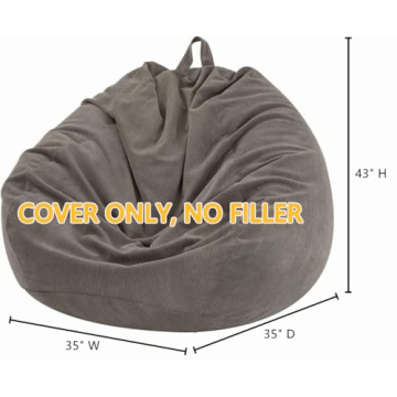 Nobildonna Extra Large Bean Bag Chair Cover - Washable & Soft