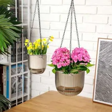 Stylish Maxcheck Self Watering Hanging Planters Set