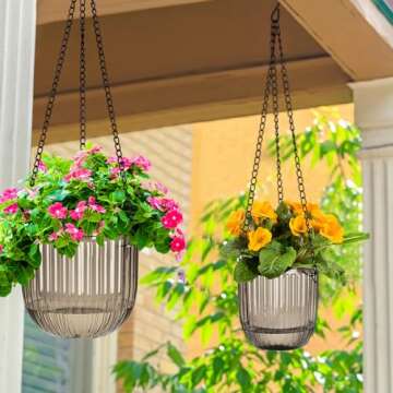 Stylish Maxcheck Self Watering Hanging Planters Set