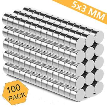 FINDMAG 100 Pack Strong Refrigerator Magnets, 5x3mm Small Magnets for Whiteboard, Neodynium Magnets ...