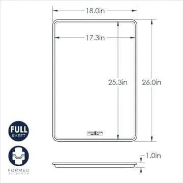 Nordic Ware Aluminum Full Size Sheet Pan 26 x 18 inches for commercial oven use, Full Sheet, 2-Pack ...