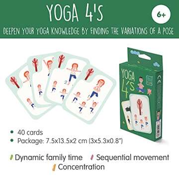 YOGi FUN Yoga 4s - Educational Yoga Card Game for Kids - Yoga Cards with Illustrations of Yoga Poses