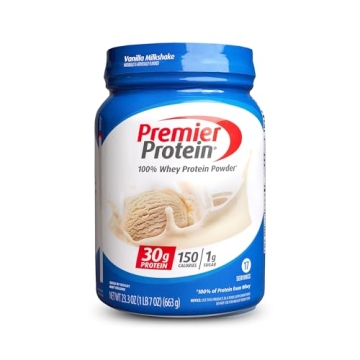 Premier Protein Powder Vanilla Milkshake – 30g Protein, Keto Friendly, Gluten Free, 17 Servings