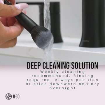 JEGO Makeup Brush Cleaner Solution - Sponge Cleaner - Make Up Brush Liquid Cleanser - Hypoallergenic & Plant-Based Solution Removes Makeup, Dirt, & Oil - 16 Oz (Set of 2)