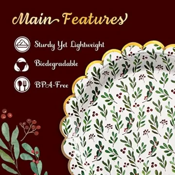 Confettiville Christmas Paper Plates - 50 Count Elegant Supplies