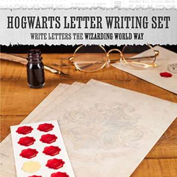 Paladone Hogwarts Acceptance Letter Writing Stationery Set - 10 Envelopes, 20 Sheets of Paper, and 10 Wax Seal Stickers in Kit - Officially Licensed Harry Potter Merchandise and Desk Accessories