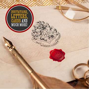 Paladone Hogwarts Acceptance Letter Writing Stationery Set - 10 Envelopes, 20 Sheets of Paper, and 10 Wax Seal Stickers in Kit - Officially Licensed Harry Potter Merchandise and Desk Accessories