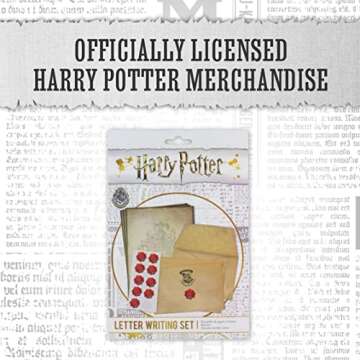 Paladone Hogwarts Acceptance Letter Writing Stationery Set - 10 Envelopes, 20 Sheets of Paper, and 10 Wax Seal Stickers in Kit - Officially Licensed Harry Potter Merchandise and Desk Accessories