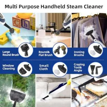 Steam Mop - 10-in-1 Floor Steamer Detachable MultiPurpose Handheld Steam Cleaner for Hardwood/Tile/Laminate All Floors Carpet Cleaning with 11 Accessories for Whole Home Use(Blue).