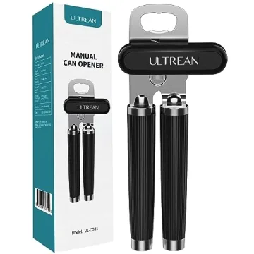 Ultrean Heavy Duty Manual Can and Bottle Opener - Black