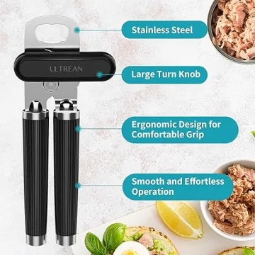 Heavy Duty Manual Can and Bottle Opener - Black