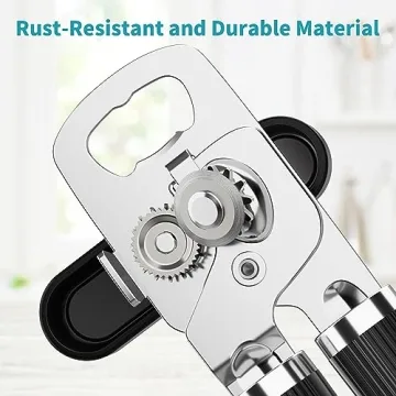 Heavy Duty Manual Can and Bottle Opener - Black