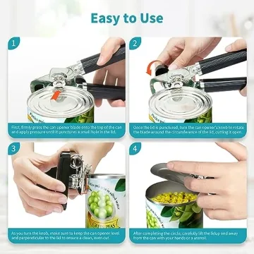 Heavy Duty Manual Can and Bottle Opener - Black