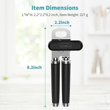 Heavy Duty Manual Can and Bottle Opener - Black