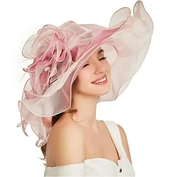 F FADVES Women Oganza Sun Hat for Weddings and Parties