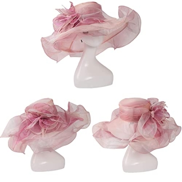 F FADVES Women Oganza Sun Hat for Weddings and Parties