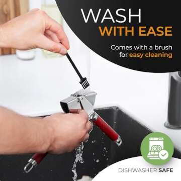 ORBLUE Stainless Steel Garlic Press - Premium Mincer & Peeler Set