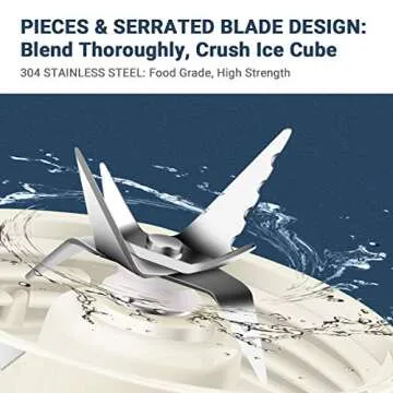 Personal Blender, REDMOND Powerful Smoothie Blender with 2 Portable Bottle 2 Speed Control & Pulse Function 6 Stainless Steel Blades, BPA Free (Cream)