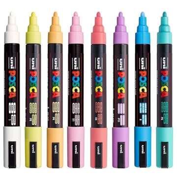 Posca Markers Set – 8 Soft Tone Medium Paint Markers (5M) for Creative Crafts