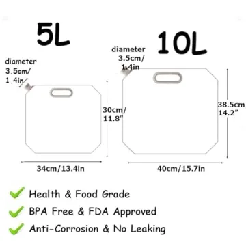 SUPANT Collapsible 5L+10L Water Jug Container for Camping