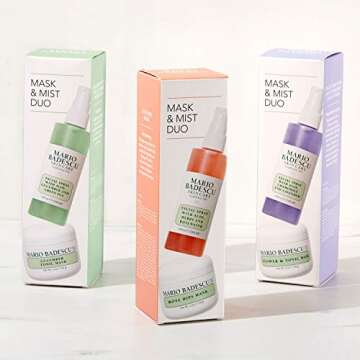 Mario Badescu Facial Spray and Mask Duo for a Dewy Glow | Hydrating & Softening Skincare Set | Skin Care Products for Daily Beauty & Personal Care | Rose