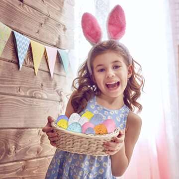 Winlyn 32 Pcs Assorted Faux Foam Easter Eggs Speckled Eggs Decorative Pastel Easter Eggs for DIY Easter Wreath Centerpiece Bowl Basket Fillers Party Favor Gift Spring Home Wedding Table Décor