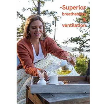 YnM Weighted Blanket, Handmade Chunky Knitted Design, Soft and Cozy, Temperature Regulating and Breathable, Machine Washable Throw for Sleep or Home Decor (White, 60x80 Inch, 20lbs)