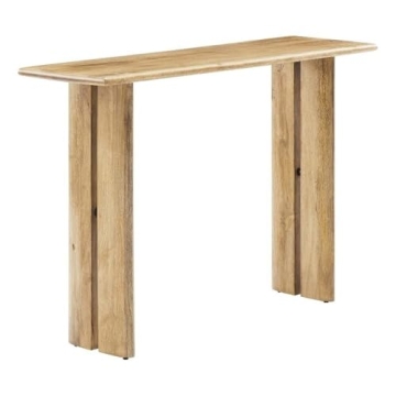 Modway Amistad 46" Solid Wood Modern Farmhouse Console Table in Oak