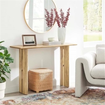 Modway Amistad Console Table in Solid Oak Design