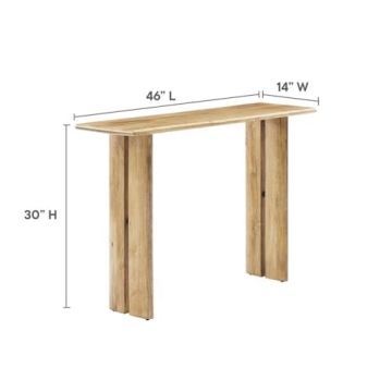 Modway Amistad Console Table in Solid Oak Design