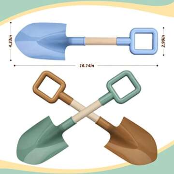 Wood Kids Garden Tool Shovels Toys, 16" Large Avocado Beach Spades Sand Shovels Toys for Adults Gard...