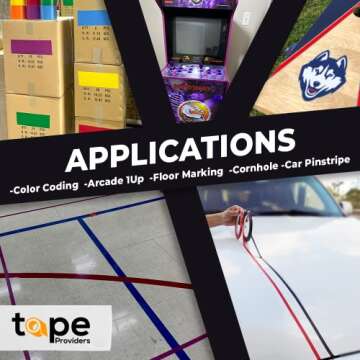 WOD VTC365 Vinyl Pinstriping Tape, 36 yds. for School Gym Marking Floor, Crafting, & Stripping Arcade1Up, Vehicles and More