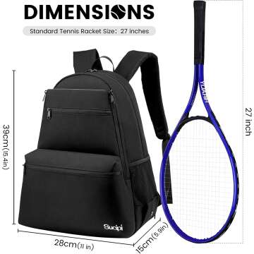 Sucipi Tennis Backpack - Holds 2 Rackets & Shoes