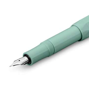 Kaweco COLLECTION Fountain Pen Smooth Sage I Premium Fountain Pen with Steel Nib for Ink Cartridges I Sport Fountain Pen 13 cm I Nib: F (Fine)