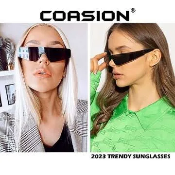 COASION Futuristic Wrap Around Sunglasses for All