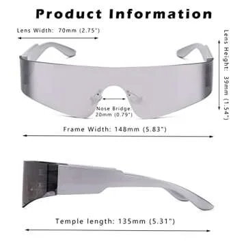 COASION Futuristic Wrap Around Sunglasses for All