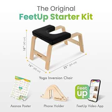 FeetUp - The Original Yoga Headstand Bench, Vegan Handstand Trainer Bench and Stand, Strength Traini...