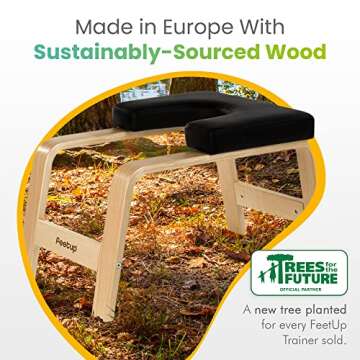 FeetUp - The Original Yoga Headstand Bench, Vegan Handstand Trainer Bench and Stand, Strength Training Inversion Equipment for Relaxation & Strength, Includes App & Starter Kit, Classic, Black